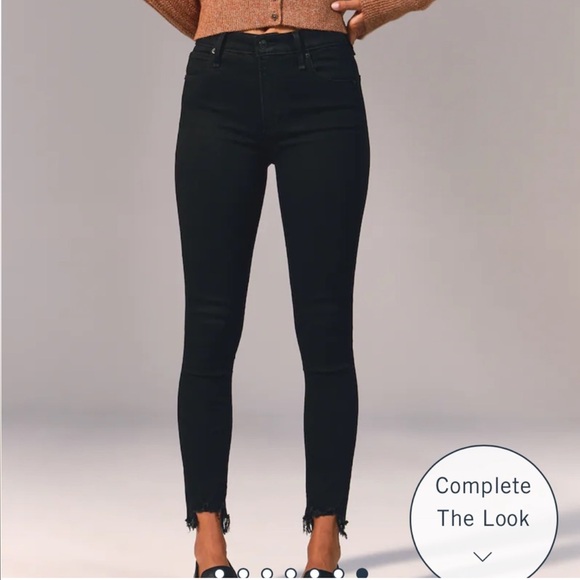 Abercrombie super skinny ankle high rise black jean size 28/6R - Picture 1 of 10